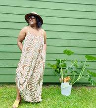 Load image into Gallery viewer, Safari Tan and Cream Maxi Dress 
