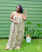 Load image into Gallery viewer, Safari Tan and Cream Maxi Dress 
