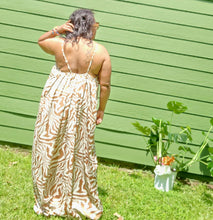 Load image into Gallery viewer, Safari Tan and Cream Maxi Dress 
