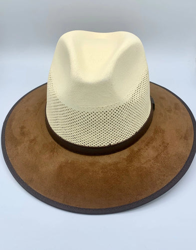 Drip two tone Fedora Wide Brim Hat 