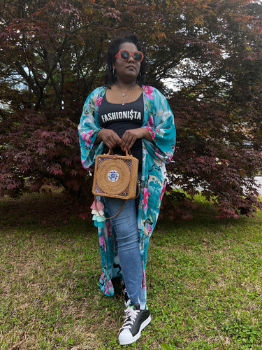 Blue Lagoon Floral Maxi Kimono 