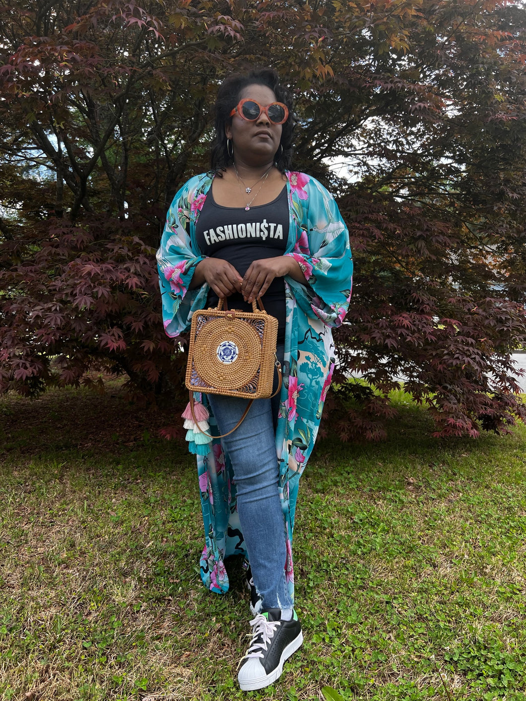 Blue Lagoon Floral Maxi Kimono 