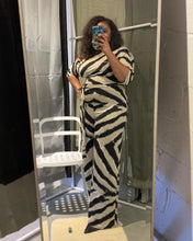 Load image into Gallery viewer, Black and White Off Shoulder Jumpsuit 
