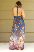 Load image into Gallery viewer, Blue Leopard Safari dress 
