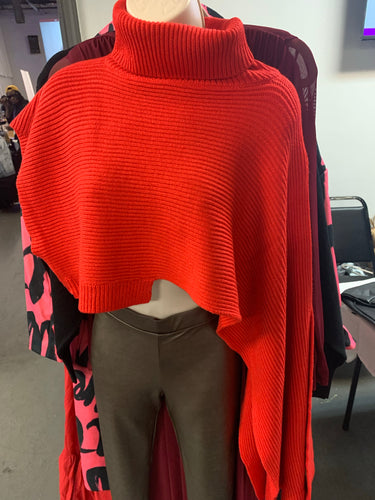 Red Turtle Neck layered sweater 