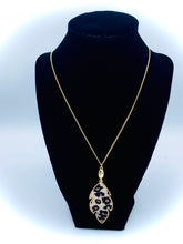 Load image into Gallery viewer, Animal Print Leaf Pendant Necklace 
