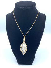 Load image into Gallery viewer, Animal Print Leaf Pendant Necklace 
