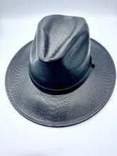 Load image into Gallery viewer, Black Croc Fedora Hat 
