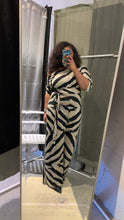 Load image into Gallery viewer, Black and White Off Shoulder Jumpsuit 
