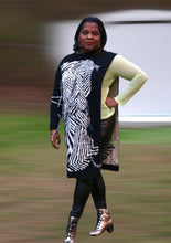 Load image into Gallery viewer, Black n White One Sleeve Sweater Dress 
